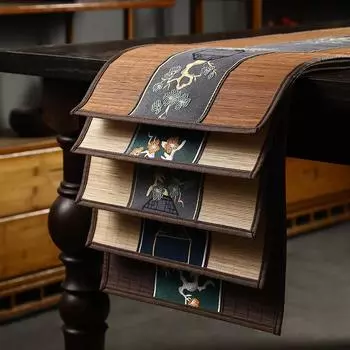 Чайный коврик, бамбуковая нить, чайный сервиз, аксессуары, настольный флаг, чайный коврик, чайная скатерть, чайный флаг, китайская чайная церемония в стиле дзен, чайная тарелка, коврик 30CMx40CM