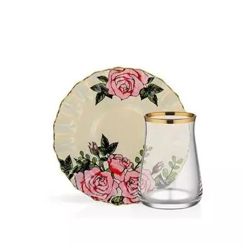 Чайный набор Glore Roseline, 6 предметов, кремовый