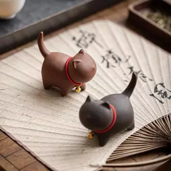 Чайный набор Kitten Tea Pet Kung Fu, ручной работы, фиолетовый песок, чай Pet Oriental дубильная кора