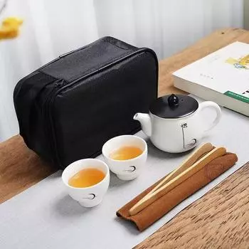 Чайный набор Kungfu Travel, керамический переносной чайник, симпатичный набор чашек и кружек, заварник для чая пуэр, чайники-гайвани, чайники Yixing