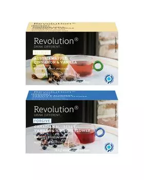 Чайный набор Nakato Revolution Fruit Tea Set из 2 шт.: корица, ваниль, 16 шт., ваниль, гибискус, 16 шт. [яблоко и (3г пакеты)] [Черника, & (3г пакеты)]