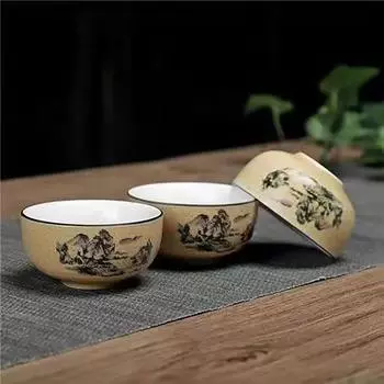 Чайный набор в стиле кунг-фу, грубый керамический чайный набор, чайная чашка из селадоновой глины, исинский чайник, керамические чашки и кружки, чайная утварь, чайники-гайвани, самовары