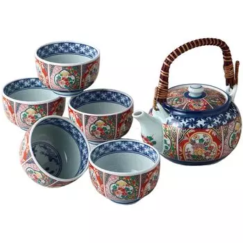 Чайный набор xx Nishiki Arabesque Wood Shell Глиняный горшок Чайная утварь Фарфоровая посуда Arita Сделано в Японии Ale-net Ш8.8 Г8.8 В5.7 см