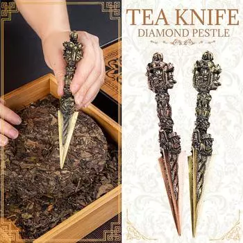Чайный нож с алмазным пестиком, чайная игла из сплава, аксессуары для чайного сервиза кунг-фу, нож для чая пуэр One Size красный