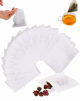 Чайный пакетик YFFSFDC, одноразовый пакет, затягивающийся на шнурок, пакет для хранения чайной упаковки, фильтр для листового черного и зеленого ячменного чая 100 г. Нетканый материал, нетканый материал для чая, кофе,