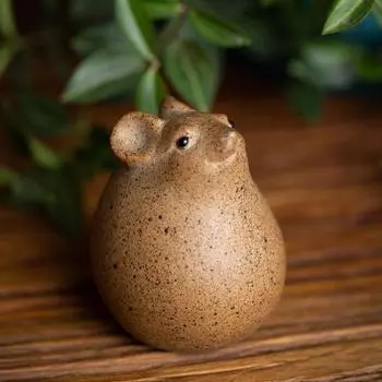 Чайный питомец Зодиак Крыса Ручная работа Грубая керамика Фигурка мыши-животного Чайная посуда Современные аксессуары для чая Гунфу для декора дома