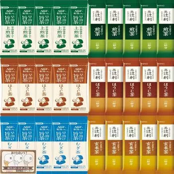 Чайный порошок Tsujiri AGF Shinchajin Быстрорастворимый чай Umami Tea Uji Matcha Sencha Hojicha Genmaicha Ячменный чай 6 видов по 5 штук в каждом, всего 30 Растворимый чай в стиках