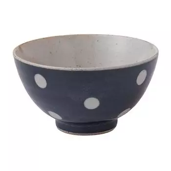 Чайный рис японский рис Marsa Polka Dot темно-синий Сделано в Японии 30411 Миска, Миска, Столовая посуда, Миска, Большая, Синяя, 300 куб. см, Керамика, темно-синий