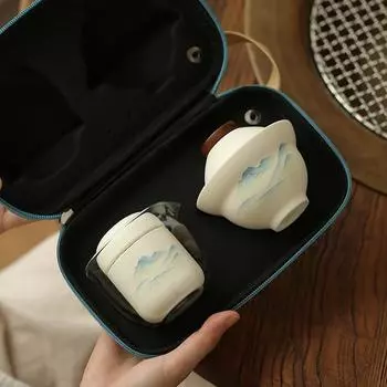 Чайный сервиз Чаша с крышкой Быстрая чашка с чайником Чайная чашка с морским гонгом Дорожный чайный сервиз портативный на открытом воздухе