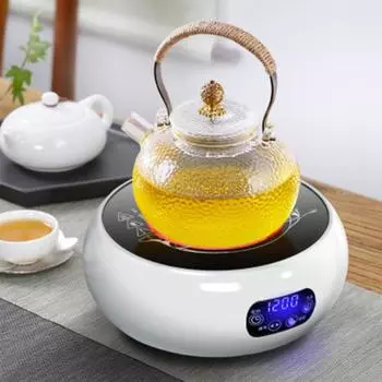 Чайный сервиз из стекла в японском стиле с узором «молоток», устойчивый к высоким температурам, оловянный цветок, медная ручка 900ml прозрачный