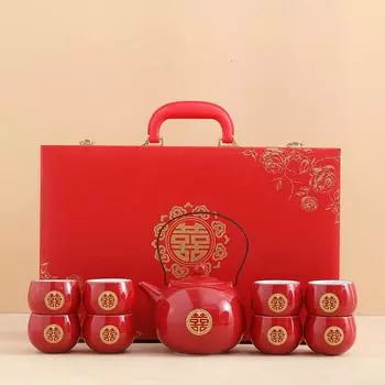 Чайный сервиз Jin Shuangxi-Lifting Beam Pot, свадебная чайная чашка, модификация Red Mouth, свадебные принадлежности
