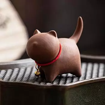 Чайный сервиз «Котенок» с изображением питомца в стиле кунг-фу, изготовленный вручную из фиолетового песка, для чайного домика в стиле восточной элегантности, для стола, домашнего офиса, чайной комнаты, уникальный подарок для любителей чая