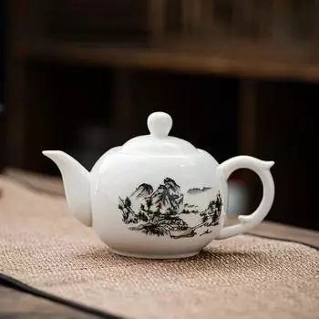 Чайный сервиз кунг-фу, чайник, бытовой фиолетовый глиняный горшок, чайник, белый фарфоровый чайник ручной работы, керамический чайник 220 мл 150ml Purple Clay 09