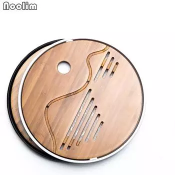 Чайный бамбуковый лоток Rectangle чёрный