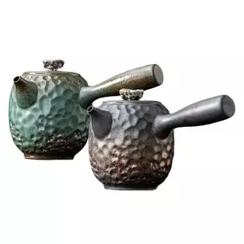 Чайный сервиз Kung Fu, керамический, с фильтром для чая с длинной ручкой, переносной чайник для кемпинга, ресторана, отеля, чайного домика