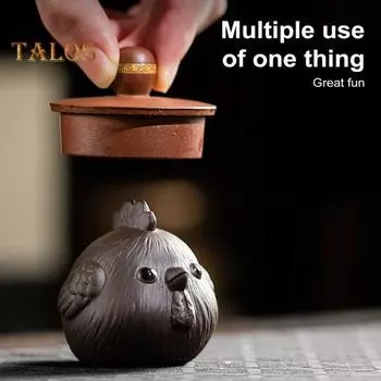 Чайный сервиз с цыпленком ручной работы из фиолетового песка, украшение, милая реалистичная игрушка-цыпленок, ароматное украшение для домашнего декора чёрный