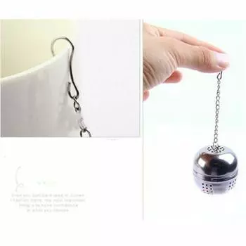 Чайный шарик Чайник Фильтр для чая с кадмием Рассеивающий мелкоячеистый фильтр для специй Кухонные принадлежности 4x4.5cm серебряный