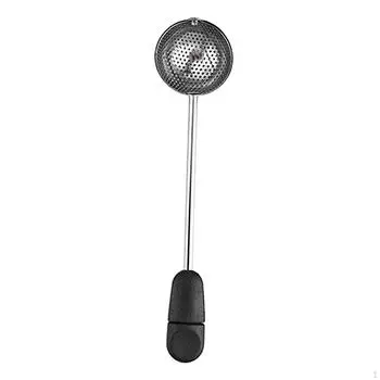 Чайный ситечко для муки, мелкоячеистый шейкер для сахара, заварник для кухонной чашки и чайника чёрный