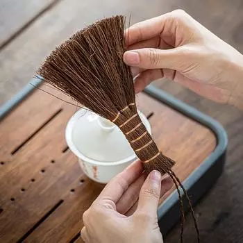 Чайный столик щетка метла ручная ручная офисная тряпка для мытья посуды из пальмового волокна бутылка ремешок цвет случайный