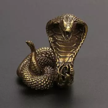 Чайный столик в форме змеи из цельной меди, небольшой орнамент, имитация старины, небольшая медная деталь, медная ручка с резьбой, медный чайный питомец One Size золотой