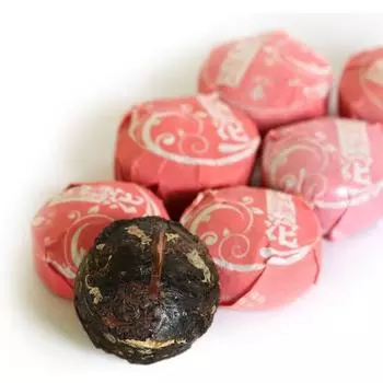 Чайный торт Пуэр 20 шт., 4,23 унции, спелый/Шу, 2015 г., со вкусом листьев лотоса, Пуэр Туоча