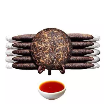 Чайный торт Пуэр Приготовленный чайный торт Класс Печать Золотой Бутон Торт Дворец Пуэр Чай 357г