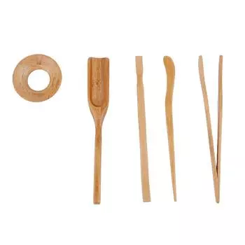 Чайный зажим Чайная игла, Чайный зажим, Чайная лопатка Чайные утечки Бамбуковый костюм из пяти предметов Чайные принадлежности