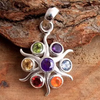 Чакра Кулон Рейки Кулон Кристалл Исцеление Серебряный Кулон натуральный драгоценный камень унисекс Кулон ap4538
