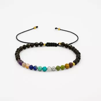 Чакра, обсидиан, яшма, нефрит, амазонит, лазурит, солнечный камень, браслет из натурального камня аметист