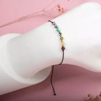 Чакра-яшма-нефрит-амазонит-ляпис-лазурь-солнечный камень-аметист-лунный камень Браслет из натурального камня