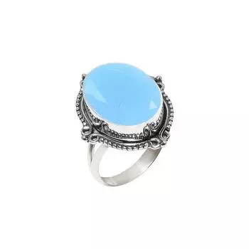 Chalcedony 925 Sterling Silver Ring V6414, Blue Ring, Oval Ring, Valentin s Day Gift, Gift For Her, Birthday Gift, Handmade Jewelry, Silver Jewelry, U