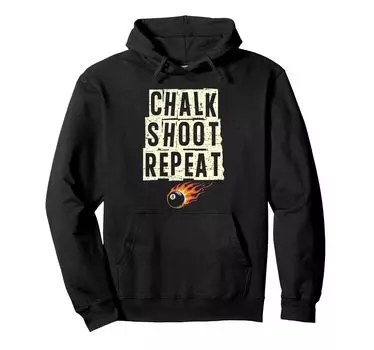Chalk Shoot Repeat Billiard Cue Pool Snooker Hoodie чёрный