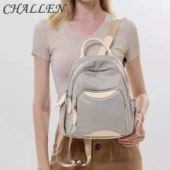 CHALLEN, новый летний рюкзак из ткани Оксфорд, женский простой в использовании, большой вместительный рюкзак для путешествий и отдыха, школьные ранцы M серый