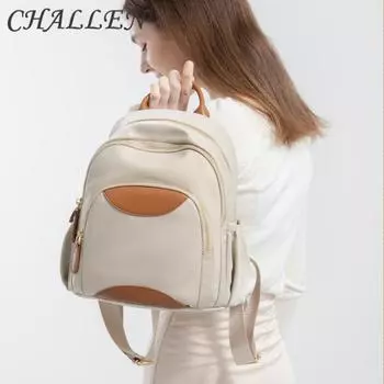 CHALLEN тканевая сумка на плечо из ткани Оксфорд, женская весна-лето, новый простой рюкзак большой вместимости для отдыха, маленький рюкзак для поездок на работу, корейский хит цвета M абрикосовый