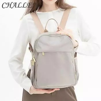 CHALLEN Весна и лето в новой простой универсальной сумке на плечо из ткани Оксфорд большой вместимости, женский повседневный дорожный рюкзак, легкий рюкзак для поездок на работу M темно-серого