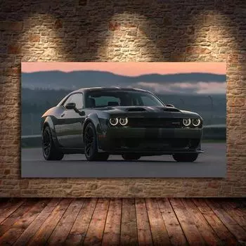 Challenger Muscle Car Roadster постеры с автомобилем, холст, картины, фотографии автомобилей, настенное искусство для гостиной, домашний декор, без рамы 21*30cm