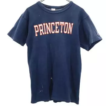 Champion 80-е Сделано в США Принт Колледжа Футболка с коротким рукавом Бирка Трикотаж Мужская Б/у