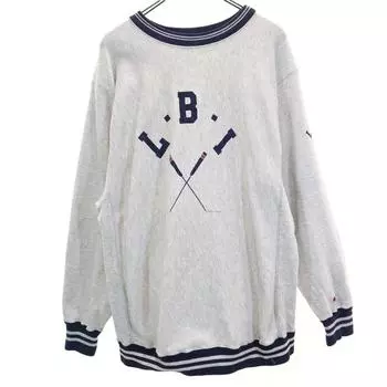 Champion 90-х годов Сделано в США Вышитый тег НБА Л.Б.И С длинным рукавом Свитшот-тренер мужской Б/у