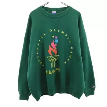 Champion 90-х годов Старый Олимпийский сделано в США Тренировочный лонгслив Мужской Б/У