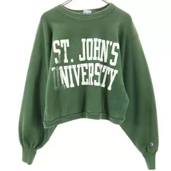 Champion 90s Reverse Weave USA Made Old Embroidered Tag College Long sleeve sweat trainer Women Used