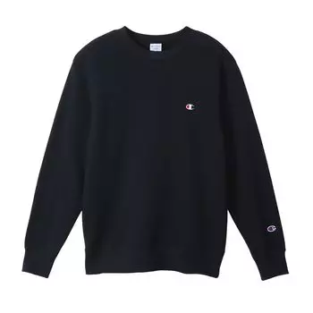 Champion Basic Crew Neck Long Embroidered Men s Sweatshirt, Navy, Sleeve, Fleece, Logo, C3-W001Z
