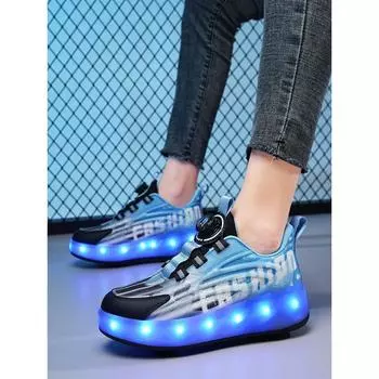 Champion Runaway Shoes для детей и взрослых, вращающаяся пряжка, двойное колесо, съемные, красочные, легкие, перезаряжаемые, повседневные роликовые коньки 30