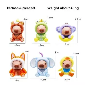 Chan Crayon Shin And Capybara Animal Elephant Fox Frog Koala Styling Model Set Cartoon Pack