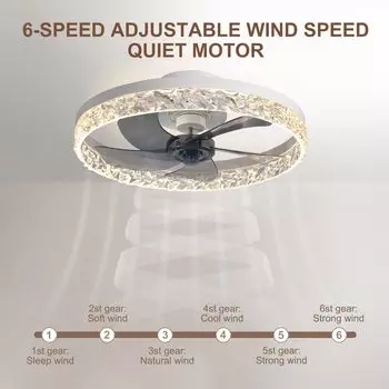 chandelier fan modern smart APP remote control LED ceiling fan lamp for room restaurant kitchen living room bedroom room lamps белый
