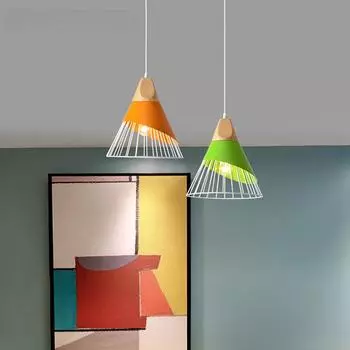 Chandelier, LED Light, Simple Dining Room, Living Room, Bedroom, Solid Wood, Aluminum, Wrought Iron Bar, Dining Room Chandelier sigle head&No Bulb&1pcs белый