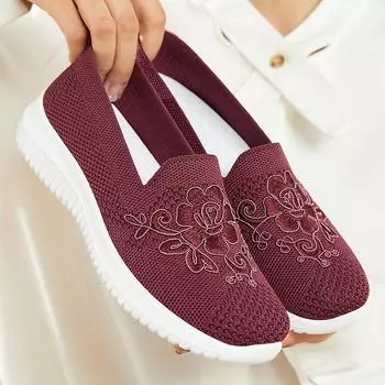 Changfeng Footwear Industry Shu Shoes Женская весенняя новая обувь из старой пекинской ткани с вышивкой для мам с коротким носком, женская обувь с одной педалью 36