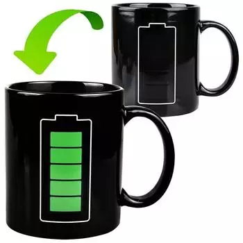 Changing Color Mugs Heat Temperature Change Coffee Cup Battery Pattern Anti-scald Milk Tea Juice Cup for Couple Christmas Gift 330ml