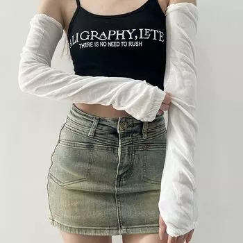 Chanuo Xiucai 2025 Summer New Mesh Gloves Women Sun Protection Oversleeve Y2g Wear Fake Sleeve Arm Sleeve White All yards