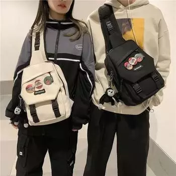 Chaopai Crossbody Bag Повседневный рюкзак для студенток Японская спортивная нагрудная сумка бежевый