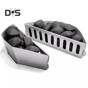 Char-Basket, нержавеющая жаропрочная древесная щепа, держатель для древесного угля, аксессуары для гриля на открытом воздухе, барбекю серебряный